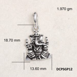 Lord Ganesh Pendant Plain 925 Silver