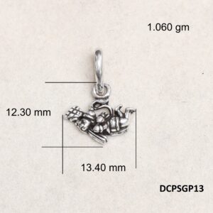 Flying Lord Hanuman Pendant Plain 925 Silver
