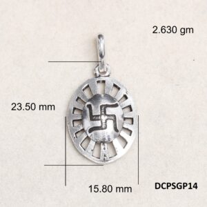 Swastik Pendant Plain 925 Silver