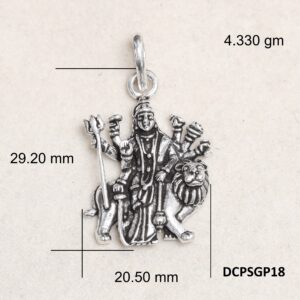 Durga Mata Pendant Plain 925 Silver
