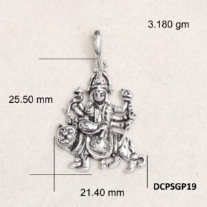 Vaishno Devi Pendant Plain 925 Silver