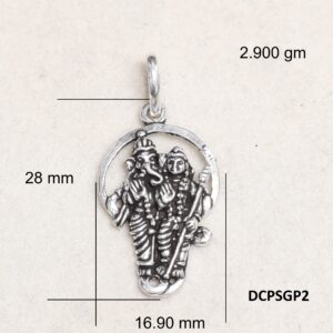 Lord Ganesha & Kartikey Pendant Plain 925 Silver