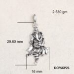 Dancing Ganesha Pendant Plain 925 Silver