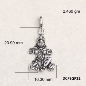 Lord Hanuman Pendant Plain 925 Silver