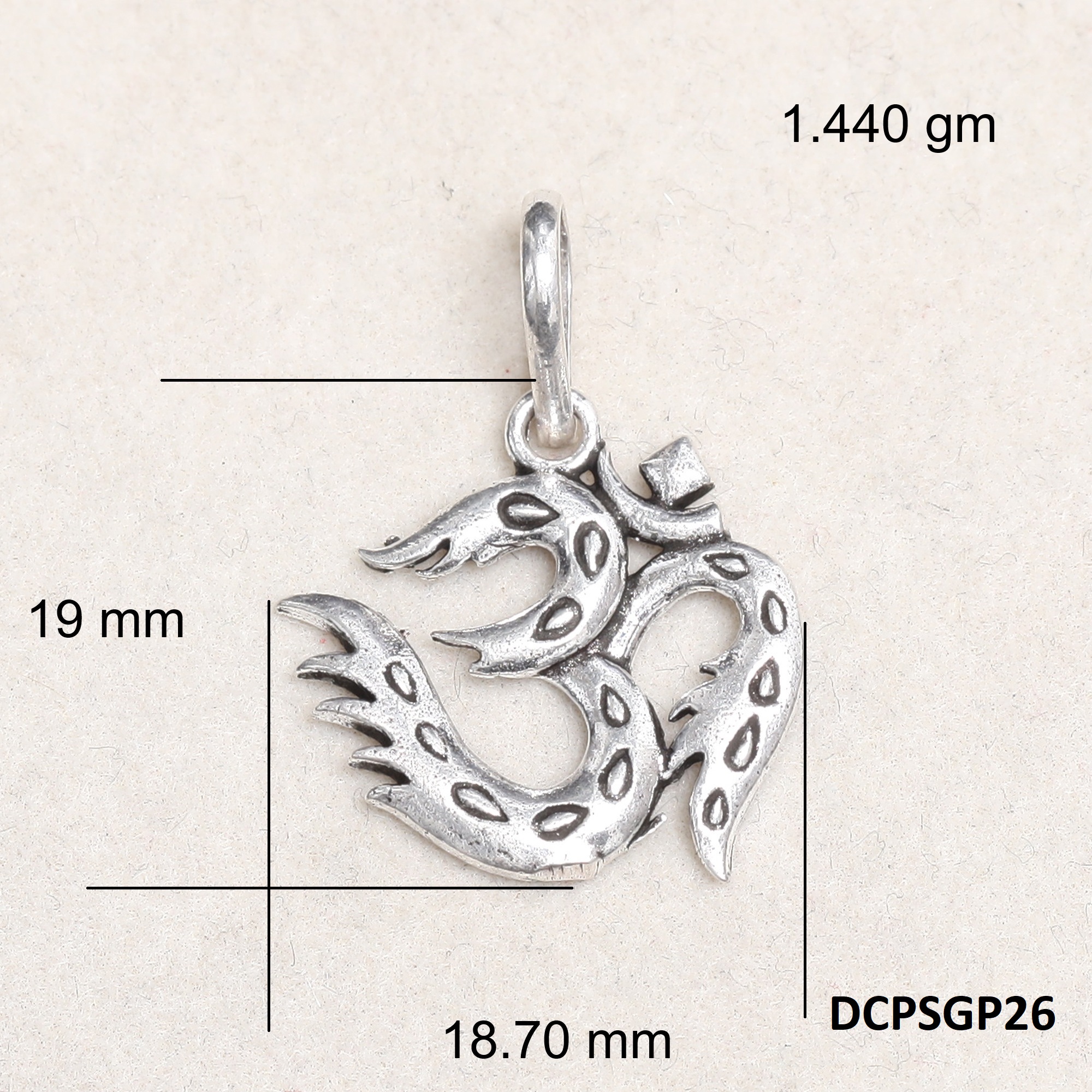 Om Pendant Plain 925 Silver