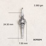 Lord Hanuman Gadha Pendant Plain 925 Silver