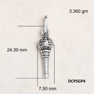 Lord Hanuman Gadha Pendant Plain 925 Silver