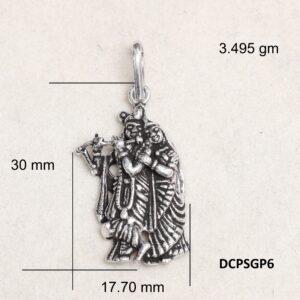 Radha Krishna Pendant Plain 925 Silver