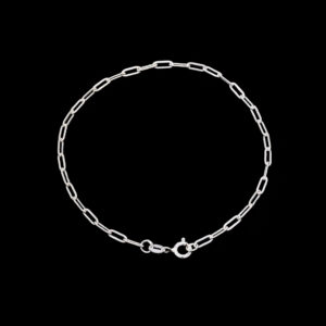 Large paperclip bracelet plain 925 Silver.