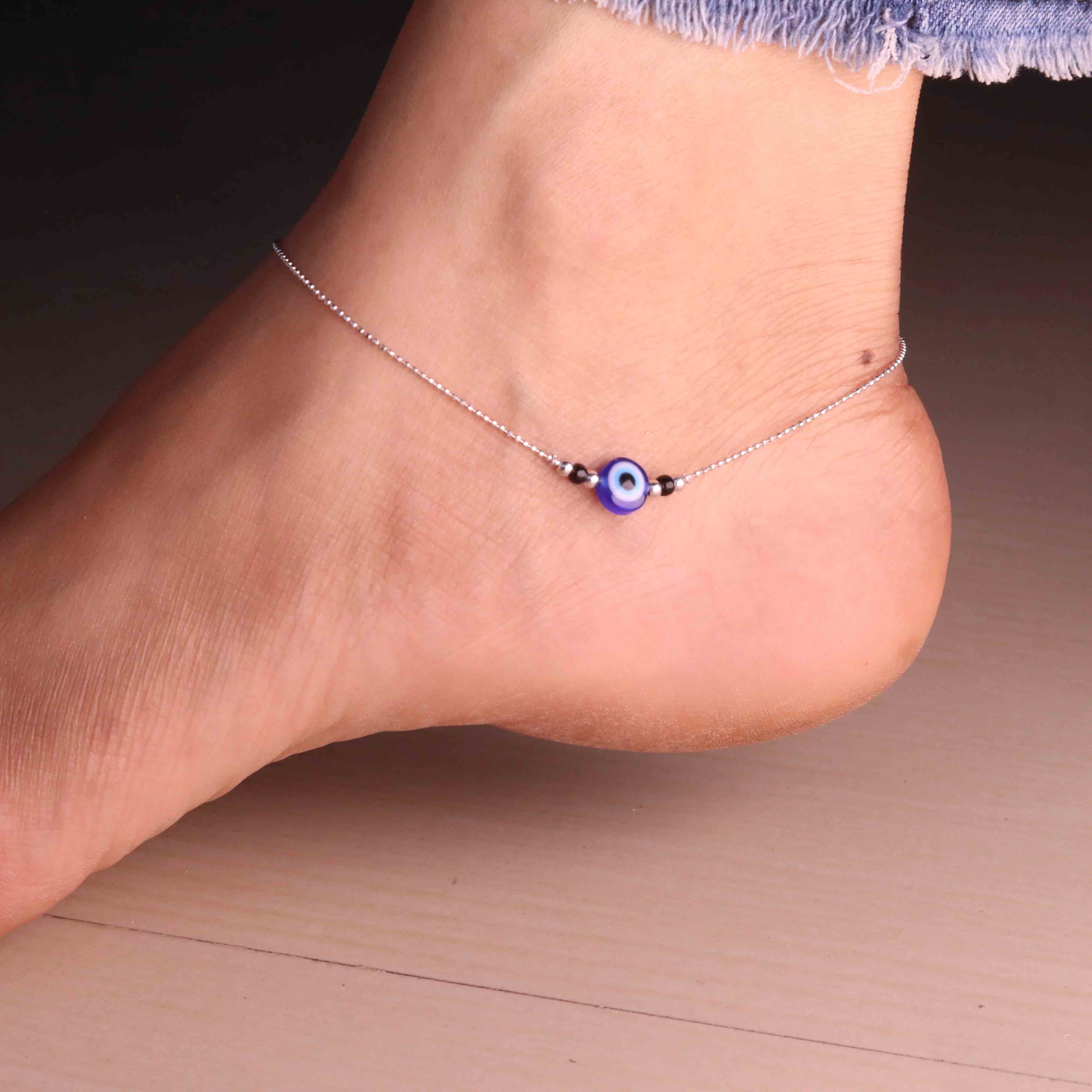 Delicate Evil Eye Charm Payal for Women