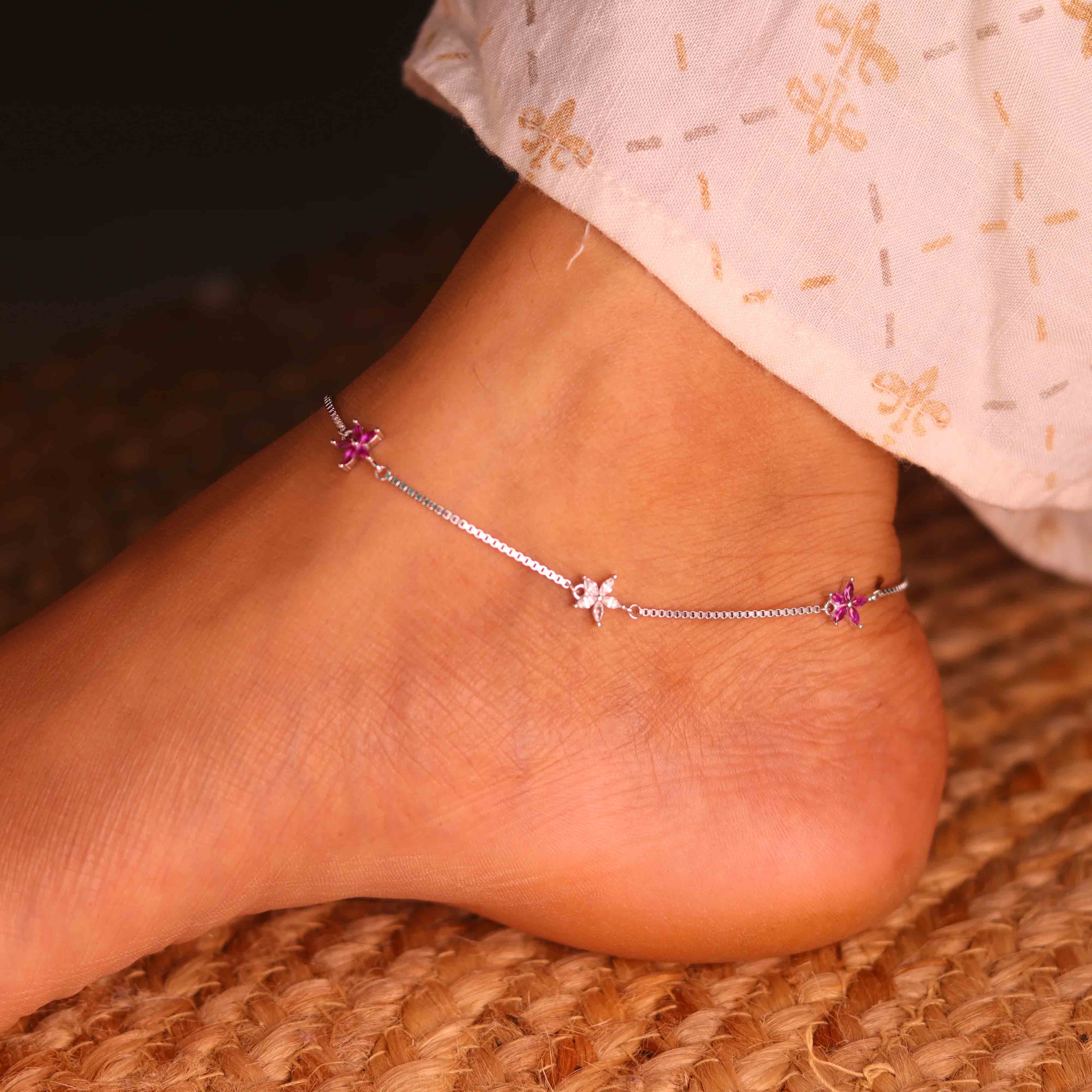 Zivaya Silver Payal for Women