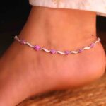 Silver Pink Blossom Silver Payal