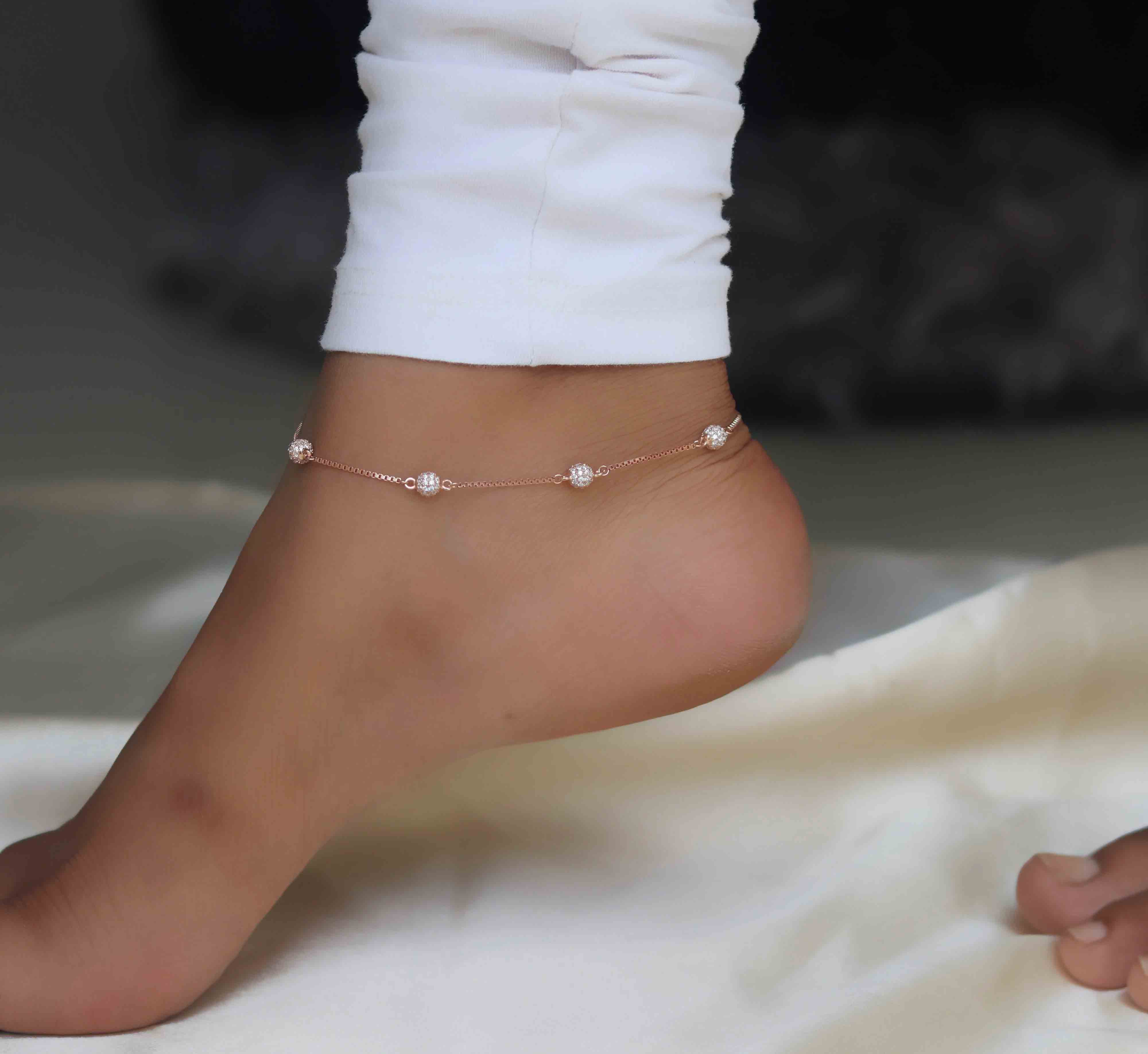 Rose Gold Zircon Stone Payal