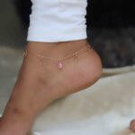 Rose Gold Pink Stone Payal