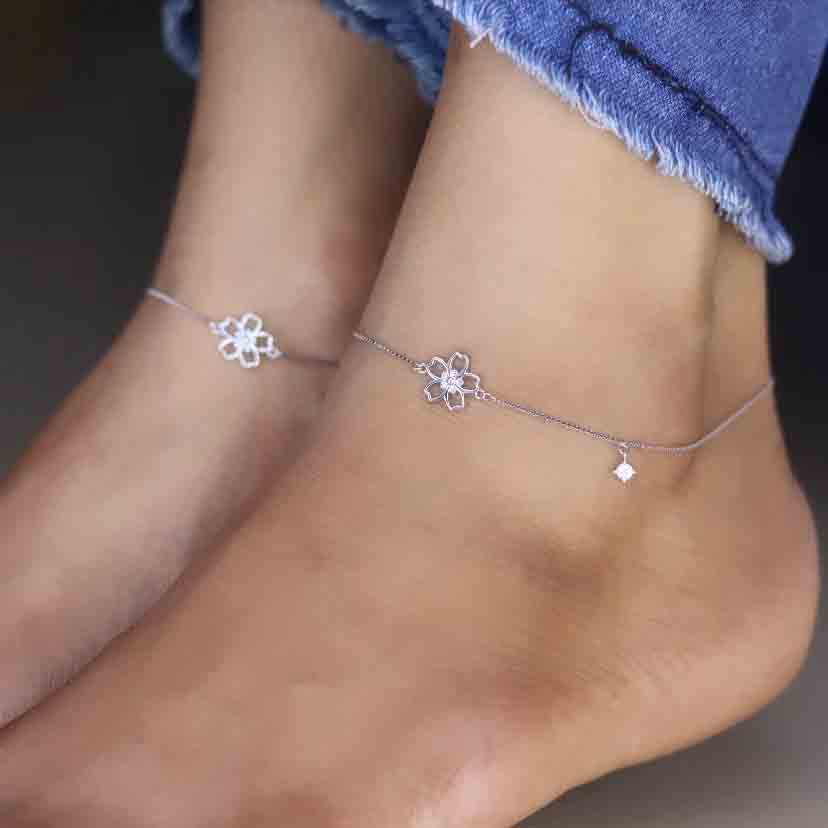 Silver Flower Dream Payal - Image 2