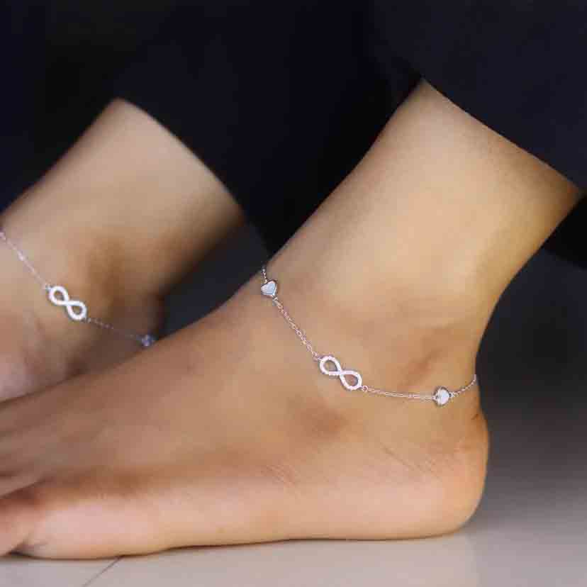 Infinity Charm Silver Payal - Image 2