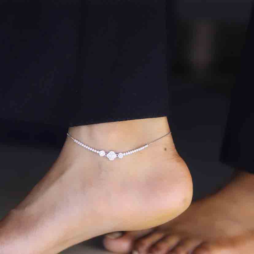 Frosted Mist Silver Payal - Image 2