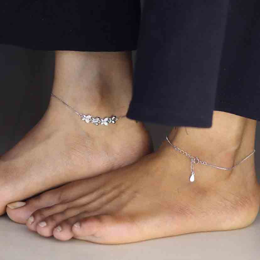 Mystic Monarch Silver Payal - Image 4