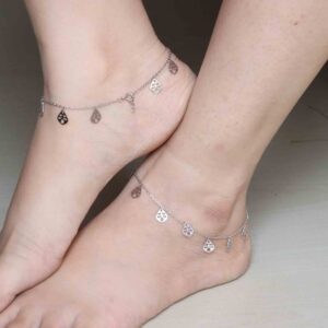 Silver Dangling Leaf Payal