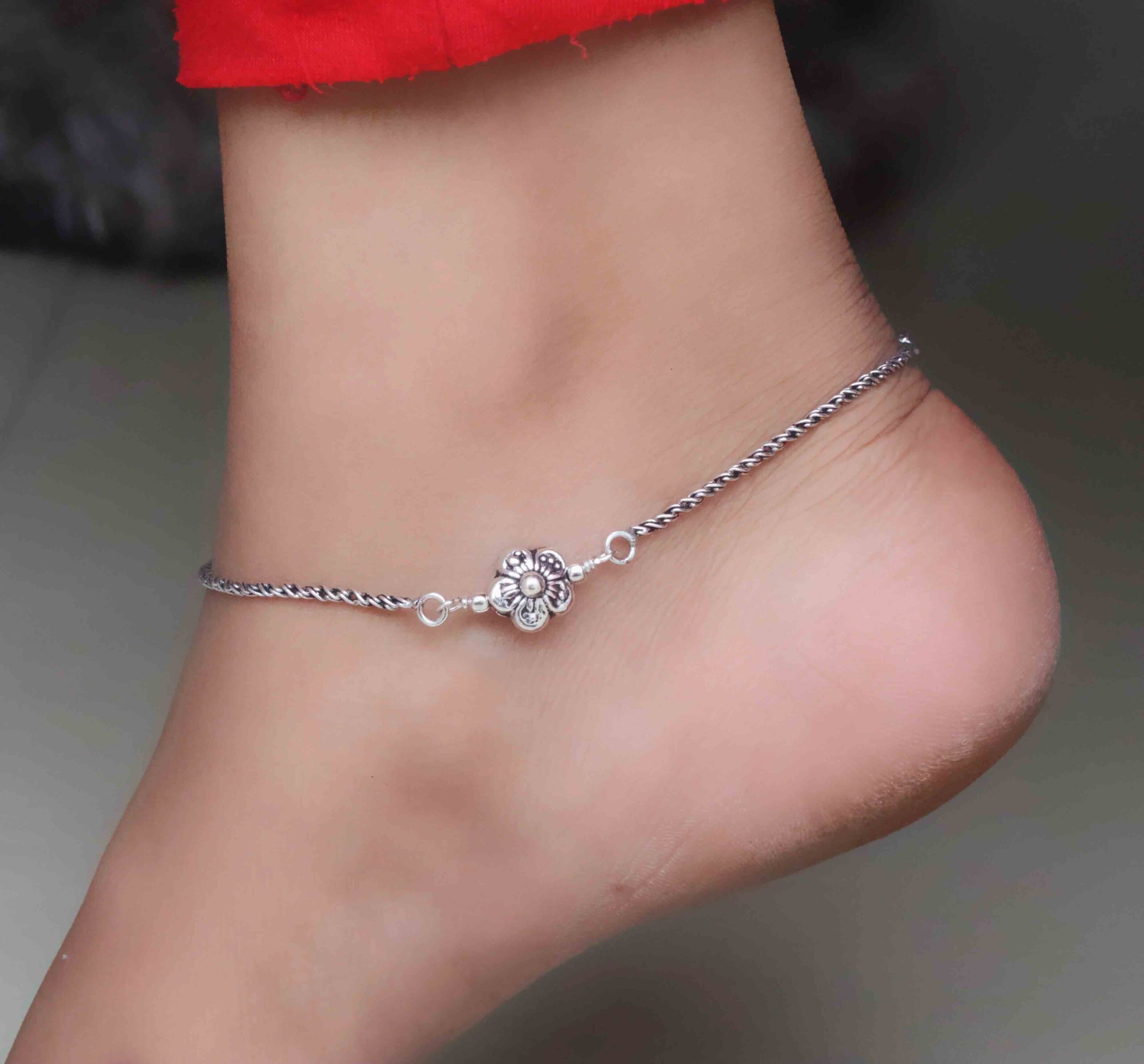 Oxidised Flower Payal