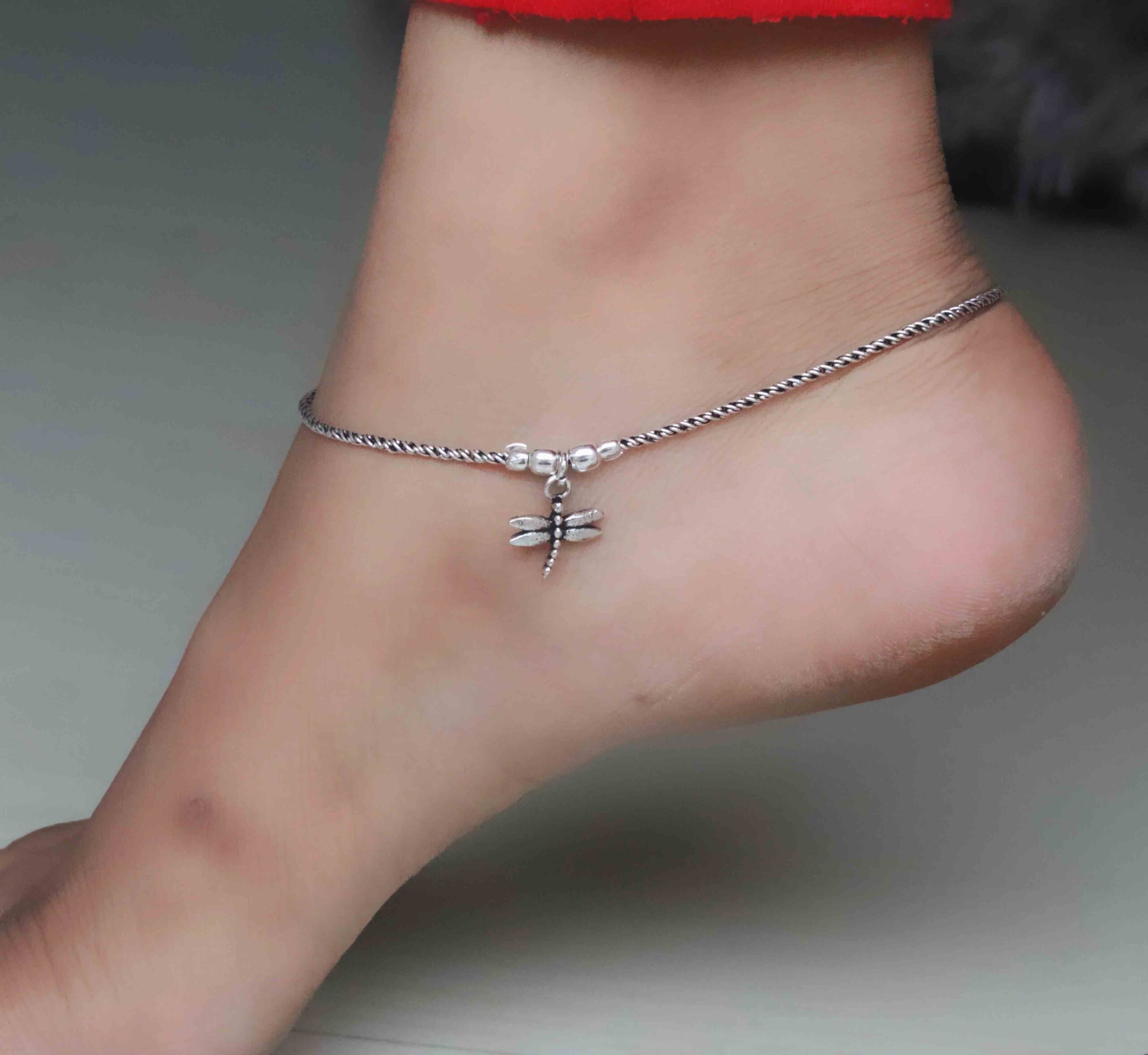 Oxidised Hanging Butterfly Payal